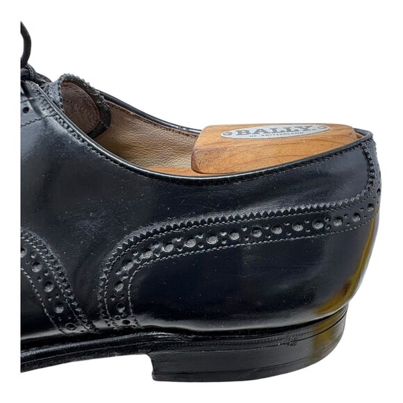 Johnston and Murphy Black Leather Cap Toe Brogue Oxfords - Picture 10 of 11